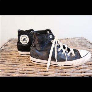 Converse black high tops